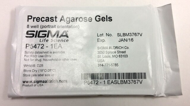 Precast Agarose Gels 8-well (portrait orientation)