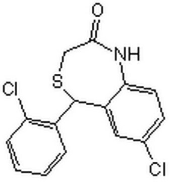 CGP-37157 A cell-permeable benzothiazepine derivative of clonazepam that acts as a specific and potent inhibitor of the mitochondrial Na+/Ca2+ exchanger (IC&#8325;&#8320; = 360 nM).