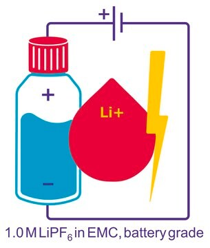 Lithium hexafluorophosphate solution in ethyl methyl carbonate, 1.0 M LiPF6 in EMC, battery grade