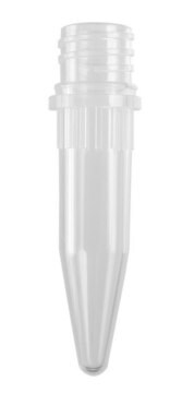 Screw cap tubes without caps, conical bottom size 1.5&#160;mL, clear, pkg of 8x500caps/cs