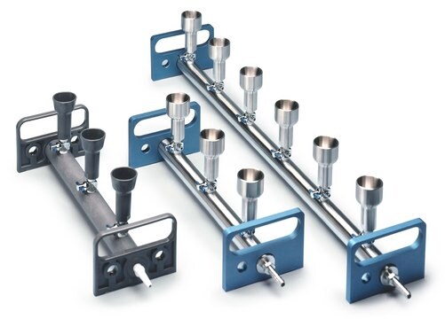 Vacuum Filtration Manifold 6-place, stainless steel, For simultaneous filtration of six test samples