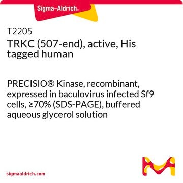 TRKC（507-端），活性，His 标记 人 PRECISIO&#174; Kinase, recombinant, expressed in baculovirus infected Sf9 cells, &#8805;70% (SDS-PAGE), buffered aqueous glycerol solution