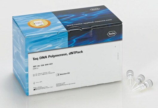 Taq DNA ポリメラーゼ、dNTPack suitable for PCR, optimum pH ~9.0 (20&#160;°C), dNTPs included