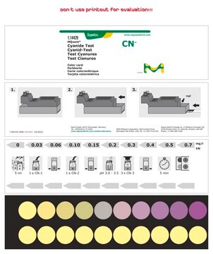 氰化物测试 colorimetric, 0.03-0.7&#160;mg/L (CN-), for use with MQUANT&#174;