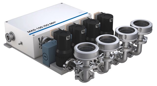 MAS-100 Iso MH&#174; Externer mikrobieller Luftkeimsammler Pre-assembled for four heads with USB, digital I/O and ProfiBus interfaces