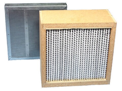 Primary HEPA filter with vapor after-filter module for Aldrich&#174; compact ductless air cleaning system Includes 6 in. deep HEPA filter with 2 in. deep refillable adsorption module