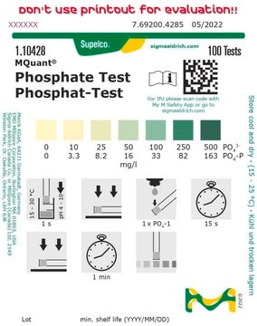 磷酸盐测试 colorimetric, 10-500&#160;mg/L (PO43-), MQuant&#174;