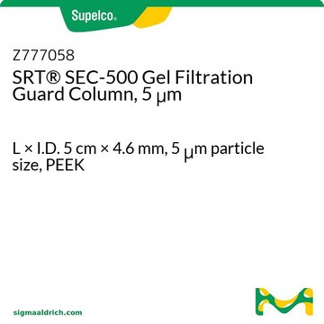 SRT&#174; SEC-500 Gel Filtration Guard Column, 5 &#956;m L × I.D. 5&#160;cm × 4.6&#160;mm, 5&#160;&#956;m particle size, PEEK