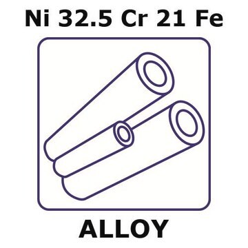 Incoloy&#174; alloy 800 - heat resisting alloy, Ni32.5Cr21Fe 500mm tube, 9.5mm outside diameter, 0.7mm wall thickness, 8.1mm inside diameter, annealed