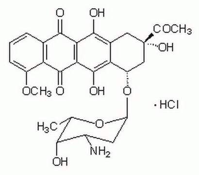 Daunorubicin, Hydrochloride Potent cell-permeable anticancer agent whose potential target site may be mitochondrial cytochrome c oxidase.