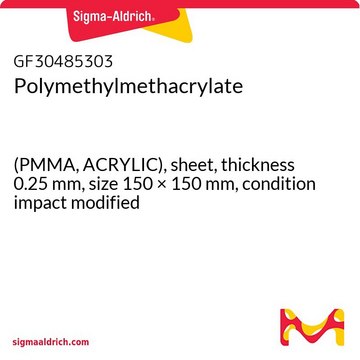 Polymethylmethacrylate (PMMA, ACRYLIC), sheet, thickness 0.25&#160;mm, size 150 × 150&#160;mm, condition impact modified