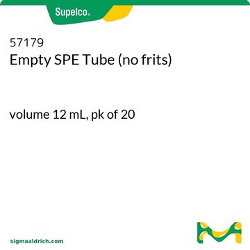 Tubo SPE vacío (sin fritas) volume 12&#160;mL, pk of 20