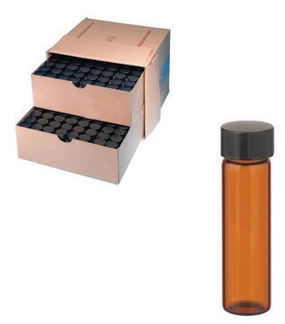 WHEATON&#174; amber sample vial with PTFE faced rubber lined cap packed in partitioned tray glass, tube insert capacity (8&#160;mL), screw cap