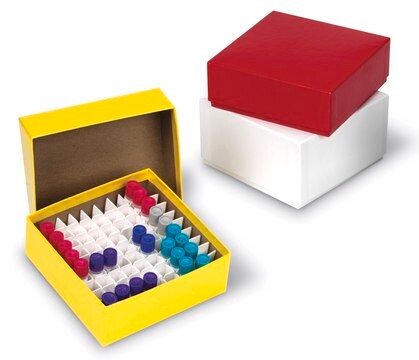 TrueNorth&#174; Cardboard Cryovial Box and Lid without dividers, Holds 1.5-2 mL tubes, L × W × H 5.2 × 5.2 × 2&#160;in., yellow, pk of 12