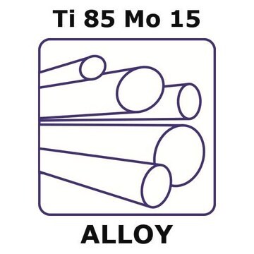 Titanium/Molybdenum rod, Ti 85%/Mo 15%, 2.0&#160;mm diameter, length 100 mm, temper annealed