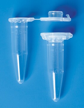 BRAND&#174; microcentrifuge tube, 0.5 mL with lid clear polypropylene