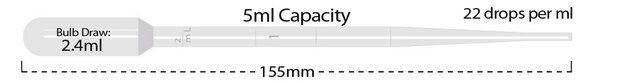 MTC&#8482; Bio Transfer Pipette size 5&#160;mL, blood bank, sterile, pack of 500&#160;ea (individually wrapped)