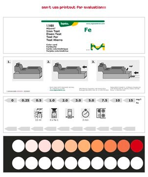 Test żelaza colorimetric, 0.25-15&#160;mg/L (Fe), for use with MCOLORTEST&#174;