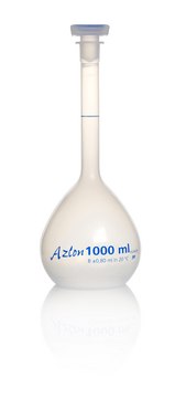 Azlon Polypropylene Volumetric Flask With PPE Stopper class B, capacity 1000&#160;mL