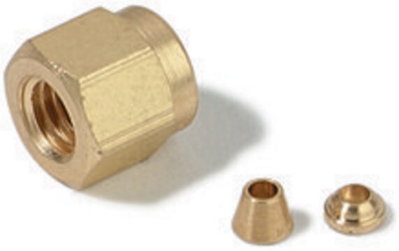 Nut, Front and Back Ferrule Set Swagelok&#174; 200-S, brass, 1/8 in. Swagelok