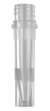 Screw cap tubes without caps, conical bottom, self-standing size 1.5&#160;mL, clear, pkg of 8x500caps/cs