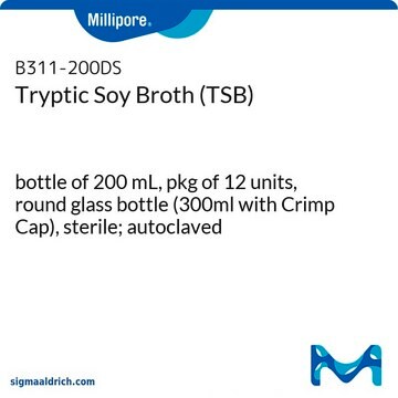 胰蛋白酶大豆琼脂 bottle capacity 300&#160;mL, bottle filling volume 200&#160;mL, closure type, blue crimp cap with septum, box of 12&#160;bottles