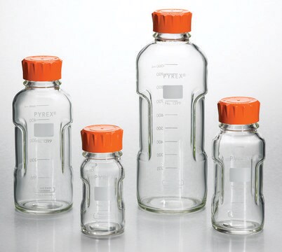 Corning&#174; glass media storage bottle with side grips, volume 1&#160;L