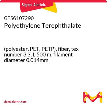 Polyethylene Terephthalate (polyester, PET, PETP), fiber, tex number 3.3, L 500&#160;m, filament diameter 0.014mm