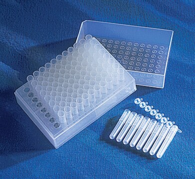 Corning&#174; 96&nbsp;Well PP 1,2&nbsp;mL Cluster-Röhrchen 96 well polypropylene cluster tubes, individual tube format, non-treated, non-sterile, without rack, clear, 960/cs