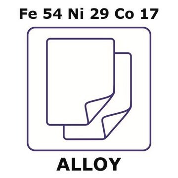 Glass Sealing Alloy, Fe54Ni29Co17 sheet, 100 x 100mm, 5.0mm thickness, annealed