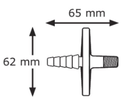 Millex&#8482; hydrophobic PTFE vent filter pore size 0.2&#160;&#956;m, diam. 50&#160;mm, non-sterile, 1/4-1/2 in. silicone hose barb, 1/8 in. NPTM, sterilization compatible with autoclavable