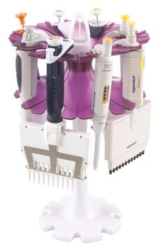 Universal carousel pipette stand purple to clear, 8 of each color for top + 8 clear bottoms