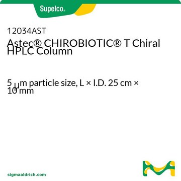 Coluna de HPLC quiral Astec&#174; CHIROBIOTIC&#174; T 5&#160;&#956;m particle size, L × I.D. 25&#160;cm × 10&#160;mm