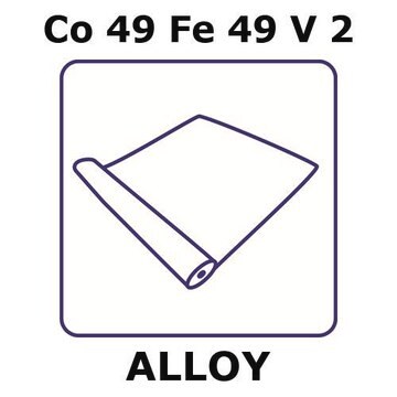 Permendur 49 alloy, Co49Fe49V2 foil, 1m coil, 0.1mm thickness, as rolled