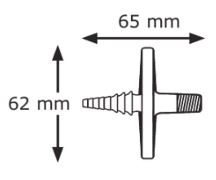 Filtro de ventilación de PTFE hidrófobo Millex&#8482; pore size 0.2&#160;&#956;m, diam. 50&#160;mm, non-sterile, 1/4-1/2 in. hose barb, 1/8 in. NPTM, sterilization compatible with autoclavable