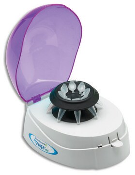 MyFuge&#8482; mini centrifuge purple lid, with 2 rotors, AC/DC input 110 - 240 V AC, US 3-pin plug