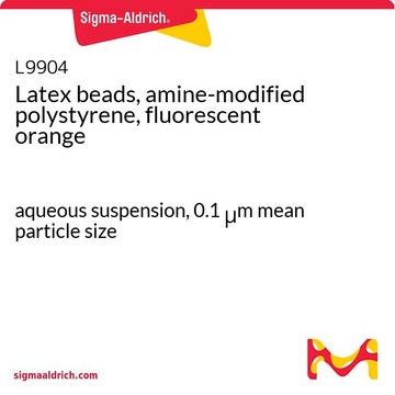 ラテックスビーズ、アミン修飾ポリスチレン、蛍光オレンジ aqueous suspension, 0.1&#160;&#956;m mean particle size