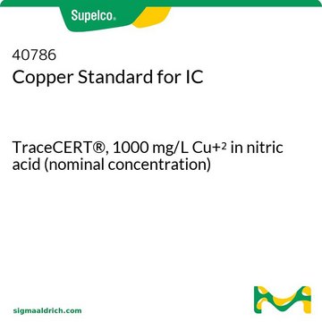 铜离子标准液，用于离子色谱分析 TraceCERT&#174;, 1000&#160;mg/L Cu+2 in nitric acid (nominal concentration)