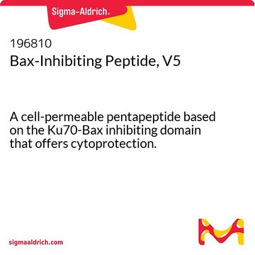 Bax-Inhibiting Peptide, V5 A cell-permeable pentapeptide based on the Ku70-Bax inhibiting domain that offers cytoprotection.