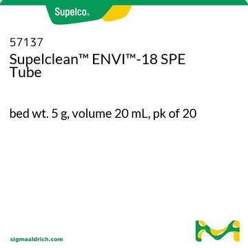 Tubo Supelclean&#8482; ENVI&#8482;-18 SPE bed wt. 5&#160;g, volume 20&#160;mL, pk of 20