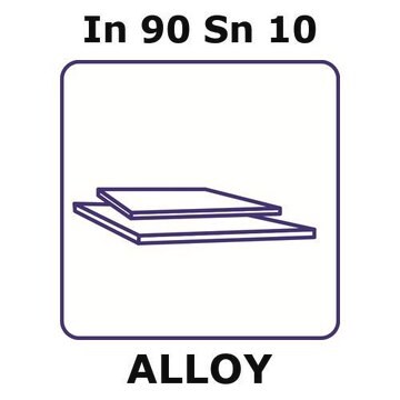 Indium-tin alloy, In90Sn10 sheet, 100 x 100mm, 3.0mm thickness