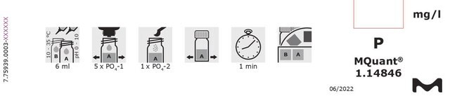 Test fosforanowy colorimetric, 0.2-3.0&#160;mg/L (PO4-P), for use with MQUANT&#174;