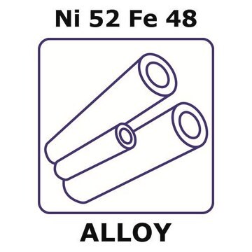 Nickel-iron alloy, Ni52Fe48 500mm tube, 4.5mm outside diameter, 0.07mm wall thickness, 4.36mm inside diameter