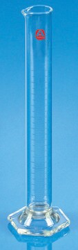 Aldrich&#174; Essentials graduated cylinder, class A, meets ASTM E 1272 capacity 25 mL, subdivision, 0.50 mL, tol. 0.25 mL, Graduated "To Contain", plastic bumper, hex base