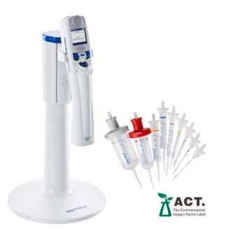 Eppendorf&#174; Repeater&#8482; E3/E3x E3x single-channel, with charging cable, charger stand, and Combitips advanced assortment pack (1 Combitip of each size), volume 1—50&#160;mL, AC/DC input 100—240 V, 50—60 Hz, US 2-pin plug