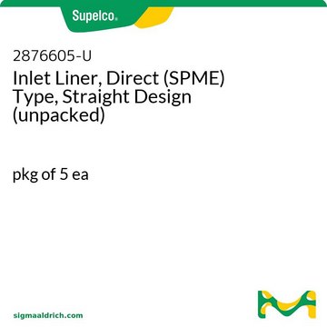 Inlet Liner, Direct (SPME) Type, Straight Design (unpacked) pkg of 5&#160;ea