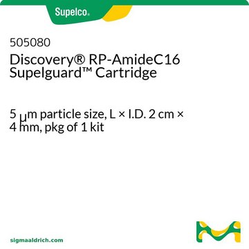 Discovery&#174; RP-AmideC16スペルガードカートリッジ 5&#160;&#956;m particle size, L × I.D. 2&#160;cm × 4&#160;mm, pkg of 1&#160;kit