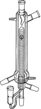 Głowica destylacyjna z płaszczem z opadającym filmem Overall L 580&#160;mm, O.D. 57&#160;mm, Joints: ST/NS 24/40 (6)