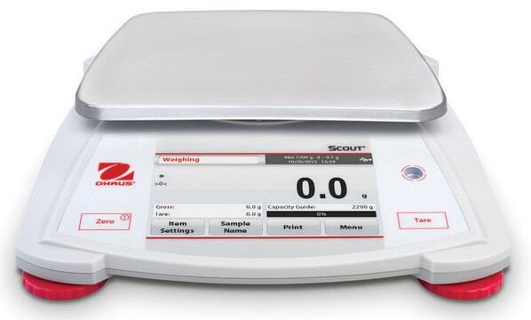 Ohaus&#174; Scout&#174; STX Touchscreen Balance Model STX2202, weighing capacity 2200&#160;g, resolution: 0.01&#160;g, AC/DC input 120 V AC, US 3-pin plug