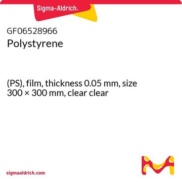 Polystyrene (PS), film, thickness 0.05&#160;mm, size 300 × 300&#160;mm, clear clear